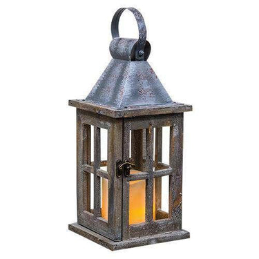 Wood Lantern w/ Timer Candle - The Fox Decor